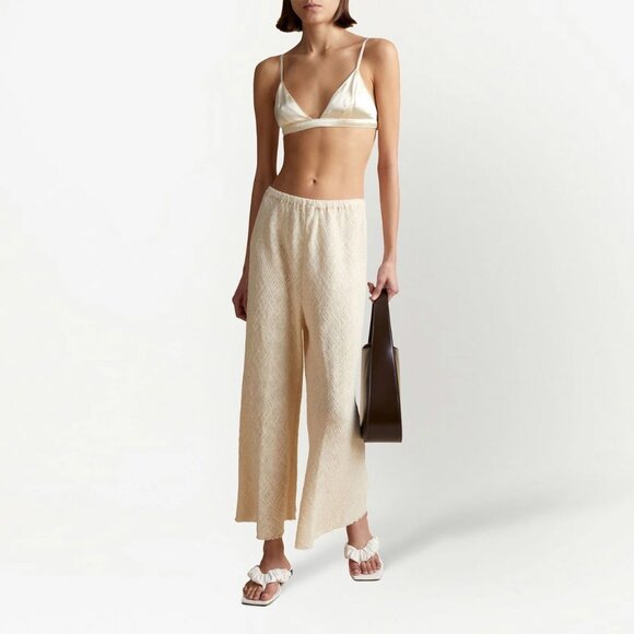 Khaite "Lindy" Culottes in Champagne, Size Small - Picture 6 of 6